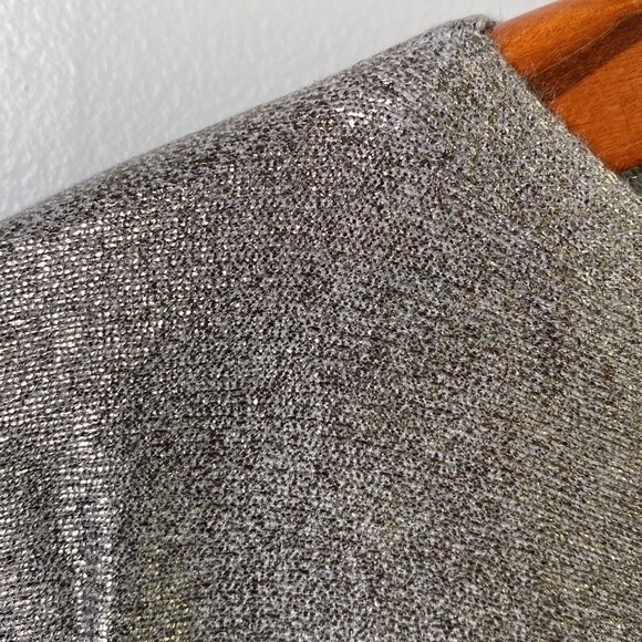 Lauren Ralph Lauren Silver Metallic Sweater Top Dolman Long Sleeve Pull Over - Picture 7 of 16